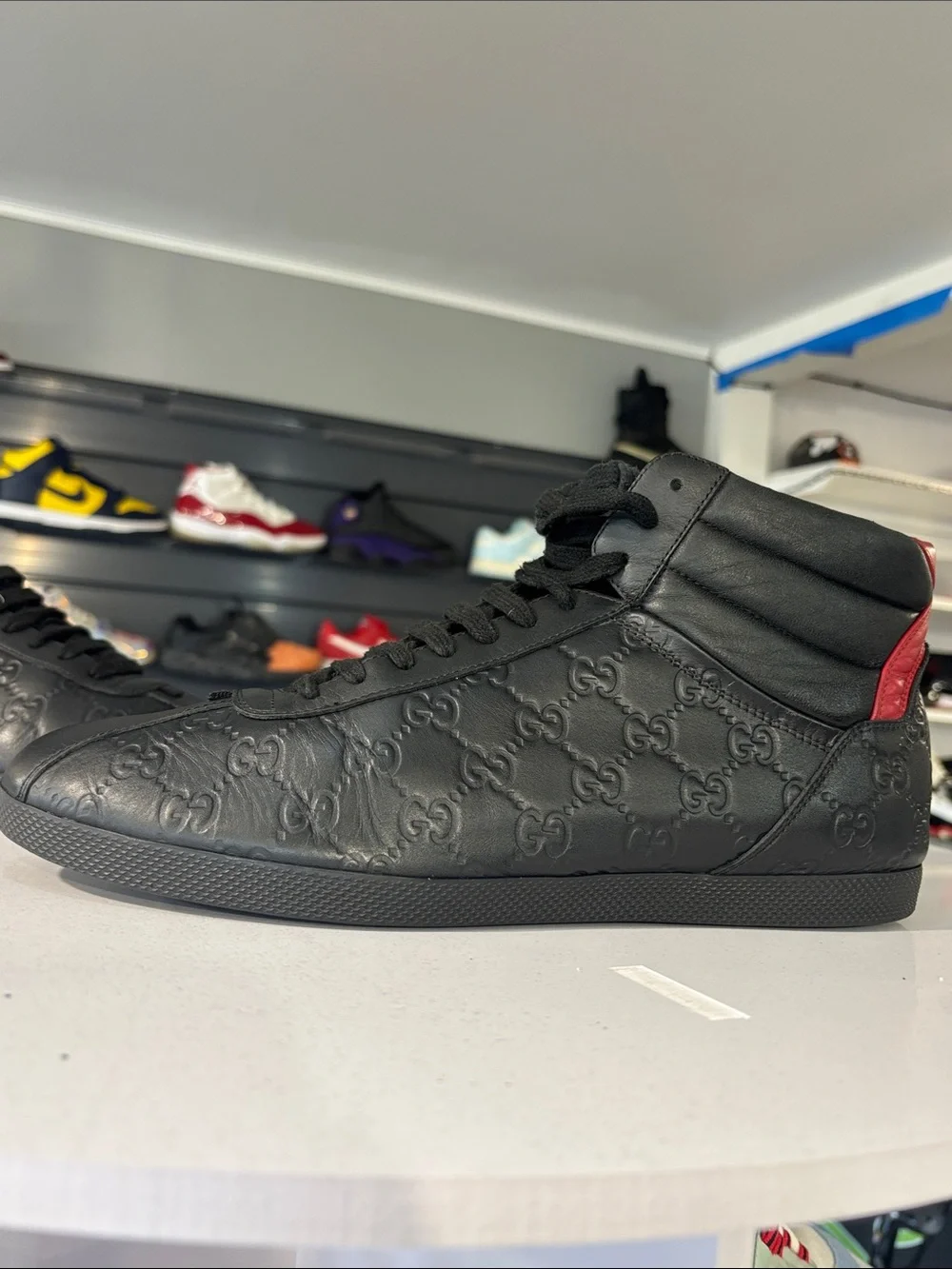 Gucci Signature Leather High Top Mens Size 10